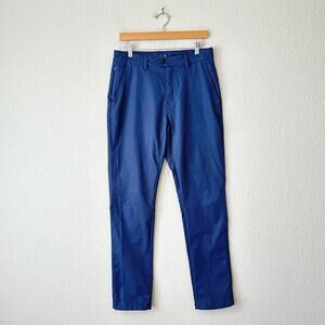 MYLES Tour Chino Pants Navy Blue Athletic Straight Fit Performance